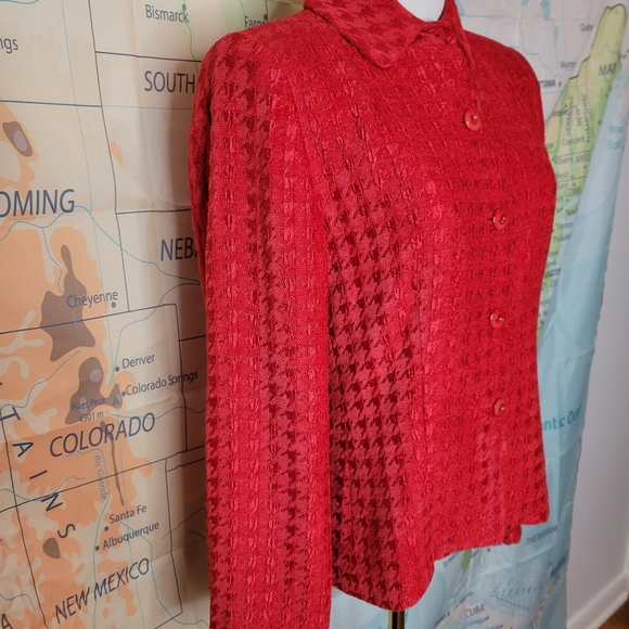 Vintage 1980s Carlisle Red Jacket Size 4. Coat - Picture 3 of 15